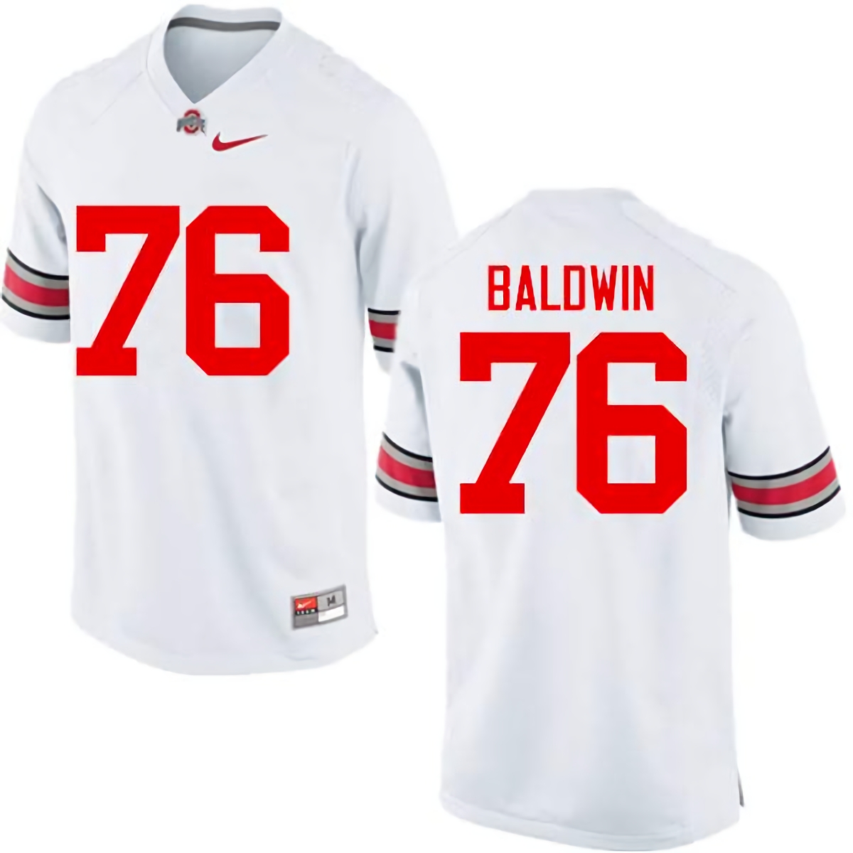 Darryl Baldwin Ohio State Buckeyes Men's NCAA #76 Nike White College Stitched Football Jersey SXH0356ME